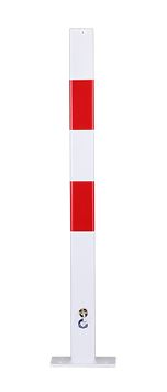 POTEAU 1M ROUGE/BLANC 70X70MM