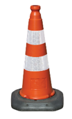 VERKEERSKEGEL HDPE ROOD/WIT KLASSE I