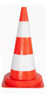 CÔNE DE SIGNALISATION PVC ORANGE/BLANC
