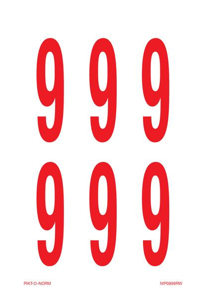 CHIFFRE 9 SUR FEUILLE