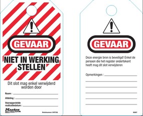 VEILIGHEIDSLABELS "DANGER DO NOT OPERATE