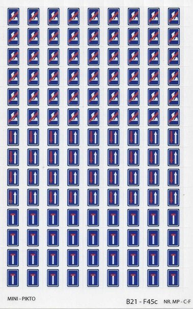 SIGNAUX D'INDICATION B21, F45a, F45b,F45