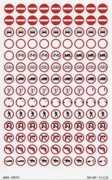 SIGNAUX D'INTERDICTION C1, DIVERS