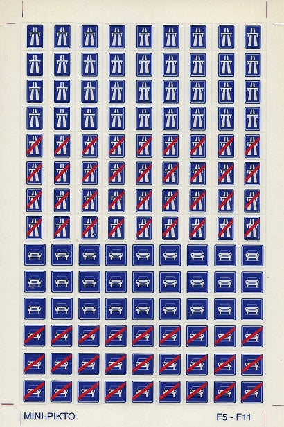 PANNEAUX D'INDICATION F5, F7, F9 et F11