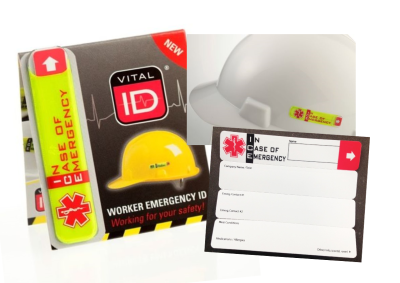 VITAL ID CARDS, HELMSTICKERS