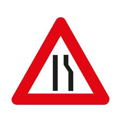 Versmalde Rijstroken Icon Gevaar